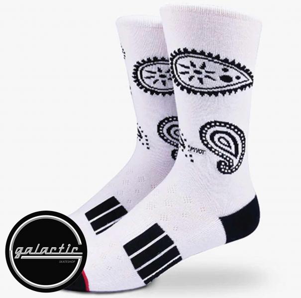 Pyvot White Paisley Sock – Galactic G Skateshop